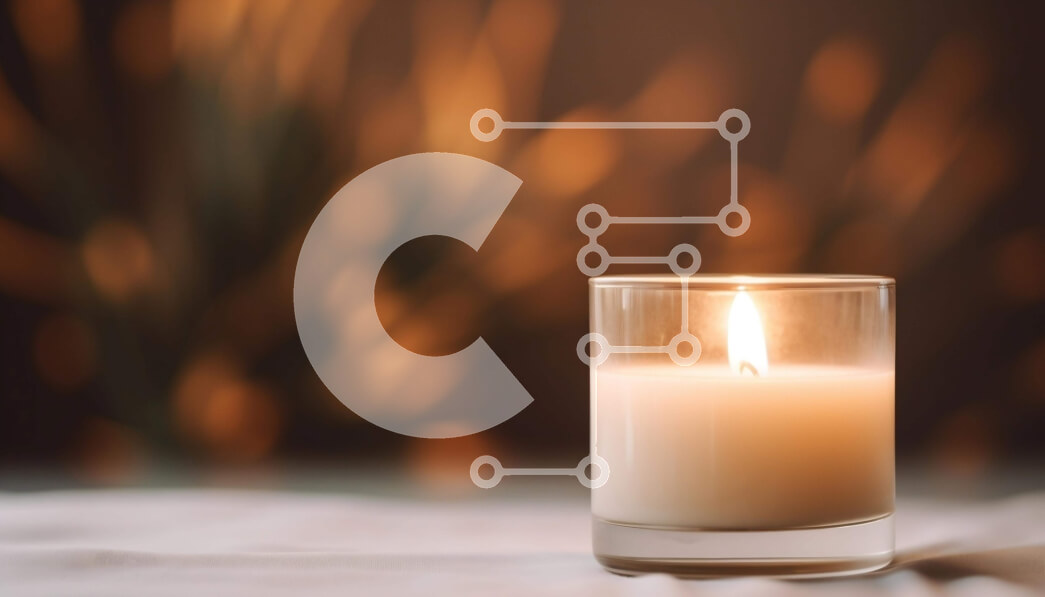 Intra Συλλεκτικό Ξύλινο Παζλ Plywood  4mm - Μονό αναμμένο κερί σε πορτοκαλί φόντο Σε Ξύλινο Κουτί - Διαστάσεις Puzzle: 10x10 cm – 25 κομμάτια