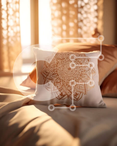 Intra Συλλεκτικό Ξύλινο Παζλ Plywood  4mm - Όμορφη εικόνα λευκού μαξιλαριού στο κρεβάτι με καφέ κεφαλάρι Σε Ξύλινο Κουτί - Διαστάσεις Puzzle: 10x10 cm – 25 κομμάτια