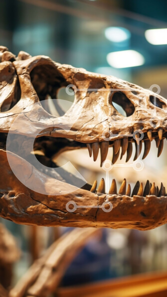 Intra Συλλεκτικό Ξύλινο Παζλ Plywood  4mm - Αντίγραφο σκελετού T-Rex σε φυσικό μέγεθος που εκτίθεται στο Μουσείο Σε Ξύλινο Κουτί - Διαστάσεις Puzzle: 10x10 cm – 25 κομμάτια