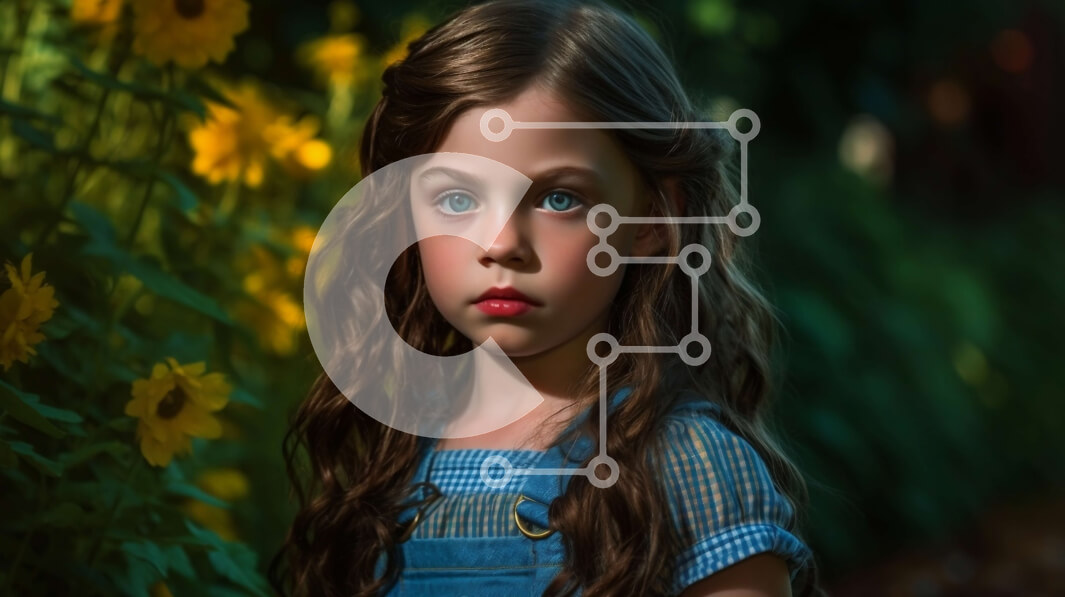 Intra Συλλεκτικό Ξύλινο Παζλ Plywood  4mm - Όμορφη εικόνα ενός κοριτσιού σε ένα χωράφι με ηλίανθο Σε Ξύλινο Κουτί - Διαστάσεις Puzzle: 10x10 cm – 25 κομμάτια