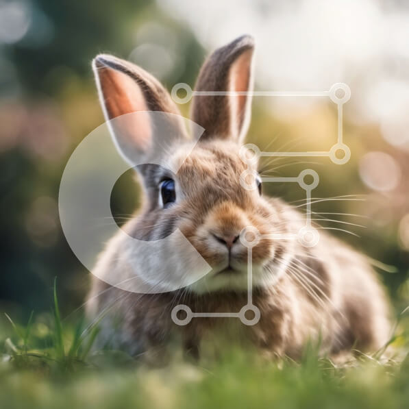 Intra Συλλεκτικό Ξύλινο Παζλ Plywood  4mm - Χαριτωμένο καφέ κουνέλι σε ένα πράσινο χωράφι Σε Ξύλινο Κουτί - Διαστάσεις: 10x10 cm – 25 κομμάτια