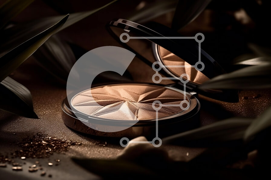 Intra Συλλεκτικό Ξύλινο Παζλ Plywood  4mm - Κοντινό πλάνο Πορτρέτο γυναίκας με χρυσή λάμψη και χαλαρά κύματα Σε Ξύλινο Κουτί - Διαστάσεις Puzzle: 10x10 cm – 25 κομμάτια