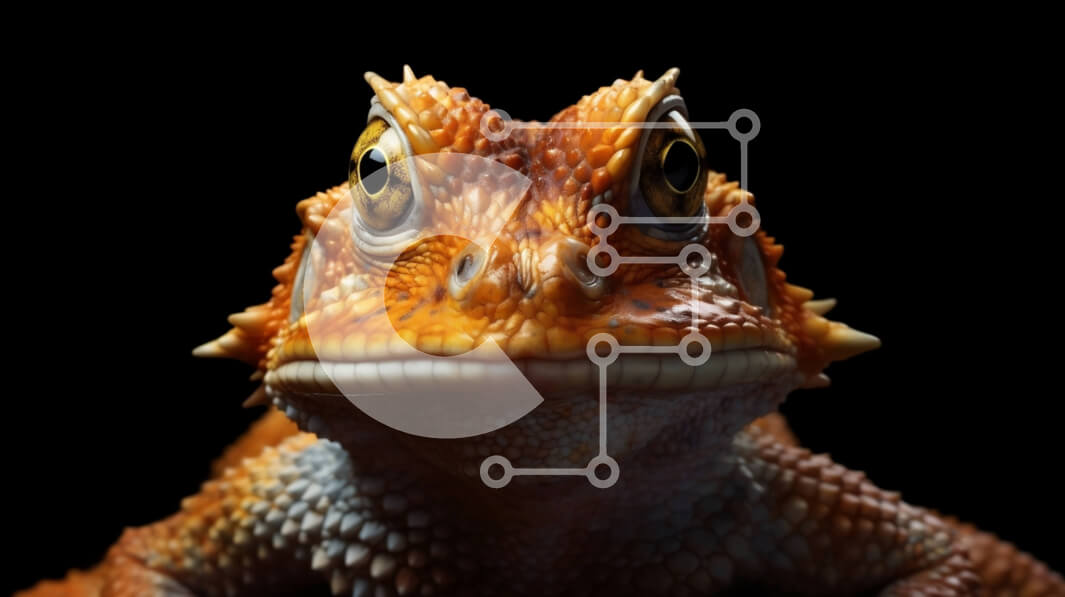 Intra Συλλεκτικό Ξύλινο Παζλ Plywood  4mm - Περίεργος πορτοκαλί γενειοφόρος δράκος με λευκές κηλίδες Σε Ξύλινο Κουτί - Διαστάσεις: 10x10 cm – 25 κομμάτια