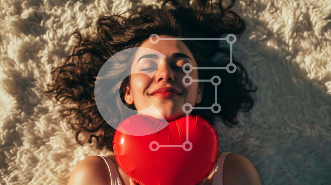 Intra Συλλεκτικό Ξύλινο Παζλ Plywood  4mm - Ρομαντική στιγμή με ένα μπαλόνι σε σχήμα καρδιάς Σε Ξύλινο Κουτί - Διαστάσεις Puzzle: 10x10 cm – 25 κομμάτια