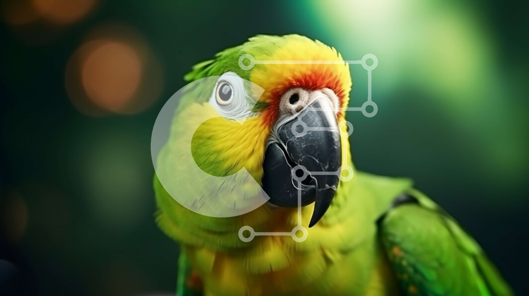 Intra Συλλεκτικό Ξύλινο Παζλ Plywood  4mm - Πράσινος και Κίτρινος Παπαγάλος Σε Ξύλινο Κουτί - Διαστάσεις: 10x10 cm – 25 κομμάτια