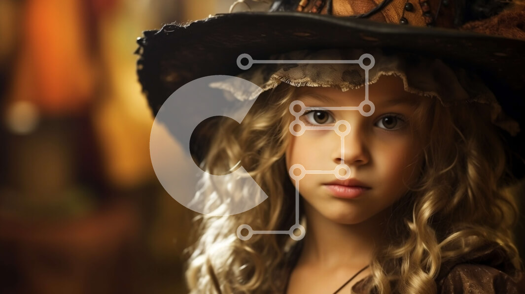 Intra Συλλεκτικό Ξύλινο Παζλ Plywood  4mm - Σοβαρή νεαρή κοπέλα με ξανθιά περούκα και μαύρο καπέλο Σε Ξύλινο Κουτί - Διαστάσεις Puzzle: 10x10 cm – 25 κομμάτια