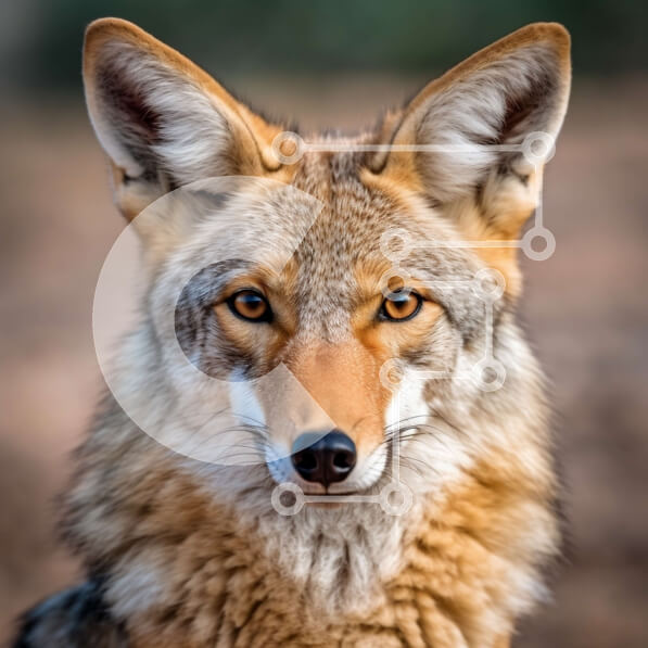 Intra Συλλεκτικό Ξύλινο Παζλ Plywood  4mm - Όμορφη κοντινή λήψη του προσώπου ενός κογιότ Σε Ξύλινο Κουτί - Διαστάσεις: 10x10 cm – 25 κομμάτια