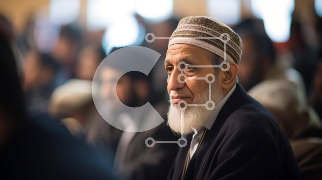 Intra Συλλεκτικό Ξύλινο Παζλ Plywood  4mm - Ηλικιωμένος που περιβάλλεται από ανθρώπους Σε Ξύλινο Κουτί - Διαστάσεις Puzzle: 10x10 cm – 25 κομμάτια