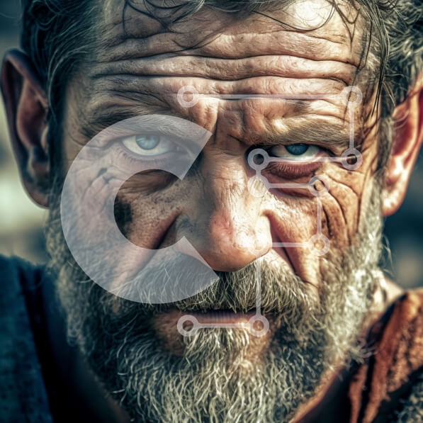 Intra Συλλεκτικό Ξύλινο Παζλ Plywood  4mm - Σοβαρός άνδρας με καφέ δερμάτινο μπουφάν και μπλε τζιν Σε Ξύλινο Κουτί - Διαστάσεις Puzzle: 10x10 cm – 25 κομμάτια