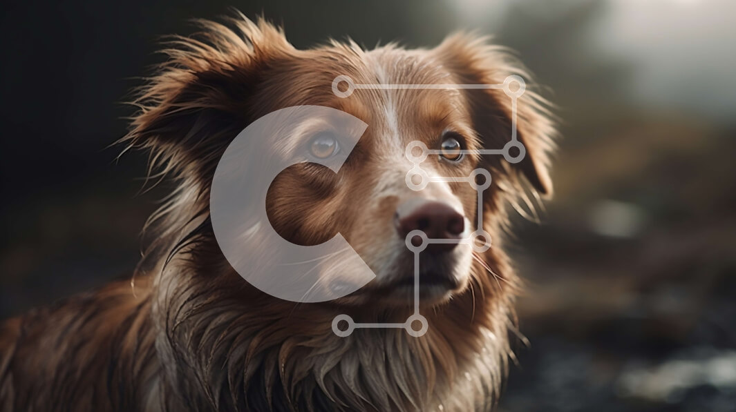 Σετ των 2 Intra Συλλεκτικό Ξύλινο Παζλ Plywood  4mm - Σοβαρός σκύλος με μακριά μαλλιά και βρεγμένο βλέμμα Σε Ξύλινο Κουτί - Διαστάσεις: 10x10 cm – 25 κομμάτια