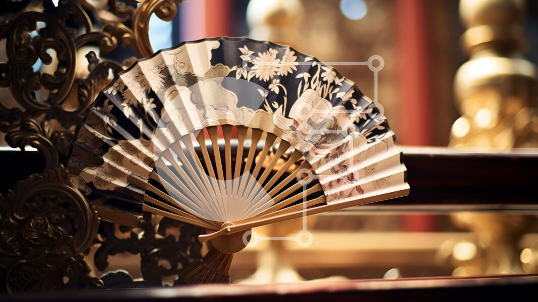 Intra Συλλεκτικό Ξύλινο Παζλ Plywood  4mm - Περίτεχνη χρυσή καρέκλα με ασπρόμαυρη βεντάλια Σε Ξύλινο Κουτί - Διαστάσεις: 10x10 cm – 25 κομμάτια