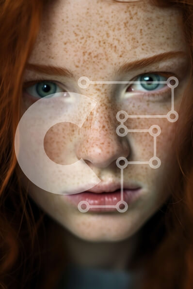 Intra Συλλεκτικό Ξύλινο Παζλ Plywood  4mm - Σοβαρή κοκκινομάλλα γυναίκα με φακίδες Σε Ξύλινο Κουτί - Διαστάσεις Puzzle: 10x10 cm – 25 κομμάτια