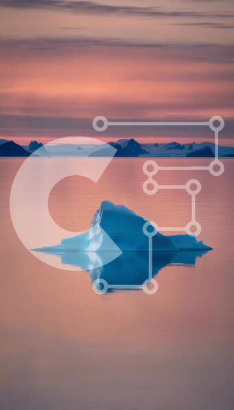 Σετ των 2 Intra Συλλεκτικό Ξύλινο Παζλ Plywood  4mm - Παγόβουνο στον Αρκτικό Ωκεανό στο ηλιοβασίλεμα Σε Ξύλινο Κουτί - Διαστάσεις: 10x10 cm – 25 κομμάτια