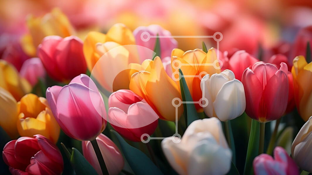 Intra Συλλεκτικό Ξύλινο Παζλ Plywood  4mm - Όμορφη διάταξη από πολύχρωμες τουλίπες σε βάζο Σε Ξύλινο Κουτί - Διαστάσεις: 10x10 cm – 25 κομμάτια