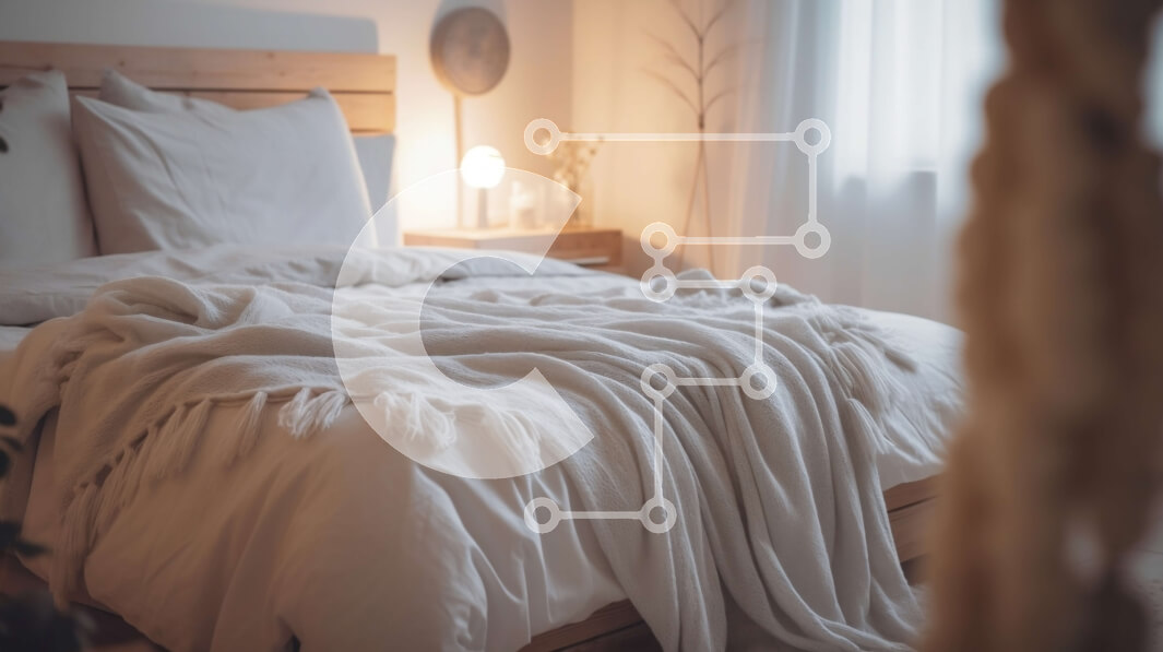 Intra Συλλεκτικό Ξύλινο Παζλ Plywood  4mm - Άνετο και άνετο υπνοδωμάτιο με λευκό κρεβάτι και ξύλινο πάτωμα Σε Ξύλινο Κουτί - Διαστάσεις Puzzle: 10x10 cm – 25 κομμάτια