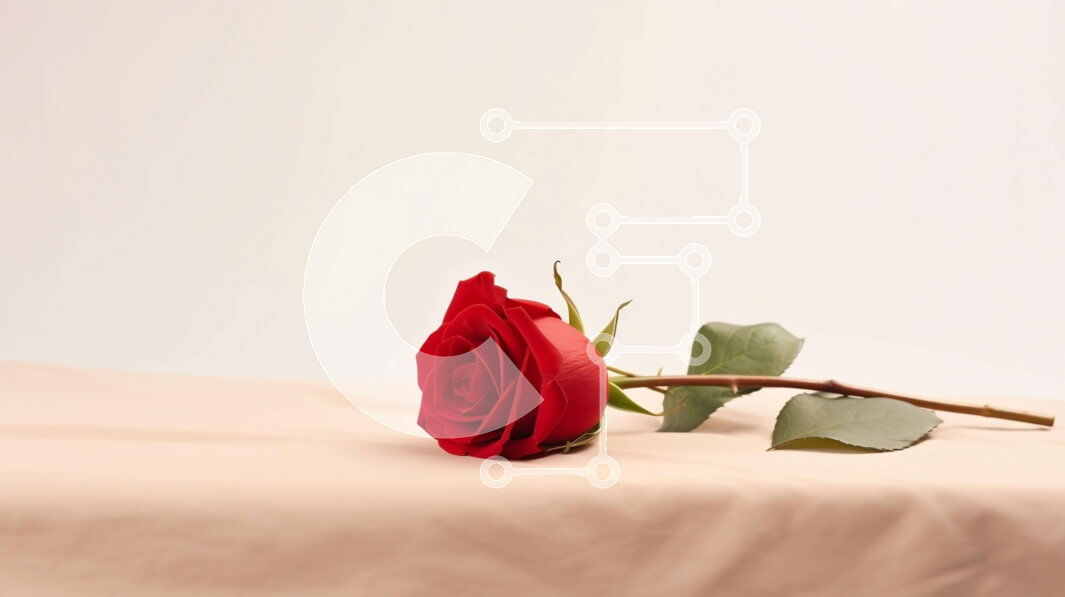 Intra Συλλεκτικό Ξύλινο Παζλ Plywood  4mm - Μονό κόκκινο τριαντάφυλλο σε μπεζ τραπεζομάντιλο Σε Ξύλινο Κουτί - Διαστάσεις: 10x10 cm – 25 κομμάτια