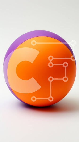 Intra Συλλεκτικό Ξύλινο Παζλ Plywood  4mm - Πορτοκαλί και μοβ μπάλα σε άσπρο φόντο Σε Ξύλινο Κουτί - Διαστάσεις: 10x10 cm – 25 κομμάτια