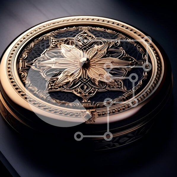 Intra Συλλεκτικό Ξύλινο Παζλ Plywood  4mm - Πολυτελές επίχρυσο φλοράλ κουτί με περίπλοκο σχέδιο Σε Ξύλινο Κουτί - Διαστάσεις: 10x10 cm – 25 κομμάτια