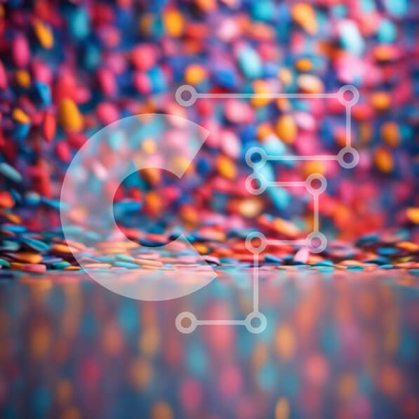 Intra Συλλεκτικό Ξύλινο Παζλ Plywood  4mm - Πολύχρωμη καραμέλα πασπαλίζει στο έδαφος Σε Ξύλινο Κουτί - Διαστάσεις Puzzle: 10x10 cm – 25 κομμάτια