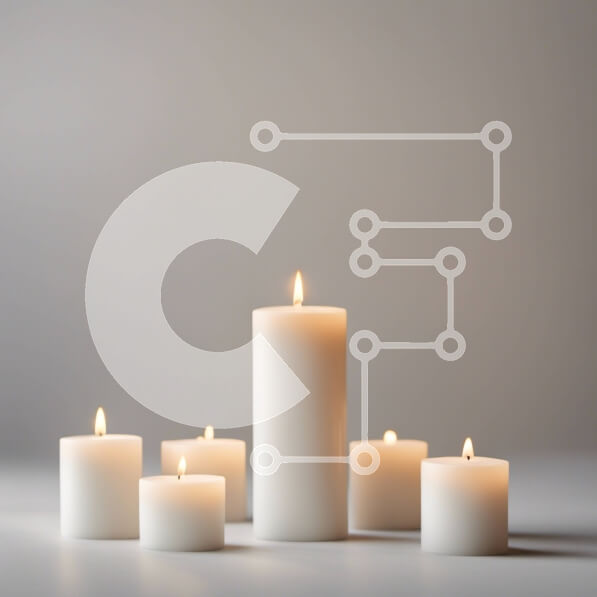 Intra Συλλεκτικό Ξύλινο Παζλ Plywood  4mm - Ομάδα λευκών κεριών σε γκρίζα επιφάνεια Σε Ξύλινο Κουτί - Διαστάσεις Puzzle: 10x10 cm – 25 κομμάτια