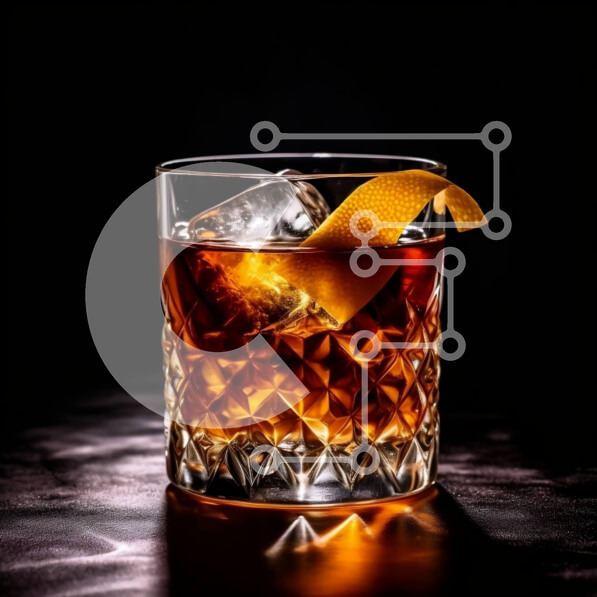 Σετ των 2 Intra Συλλεκτικό Ξύλινο Παζλ Plywood  4mm - Κομψό πορτοκαλί κοκτέιλ σε Diamond Glass Σε Ξύλινο Κουτί - Διαστάσεις: 10x10 cm – 25 κομμάτια