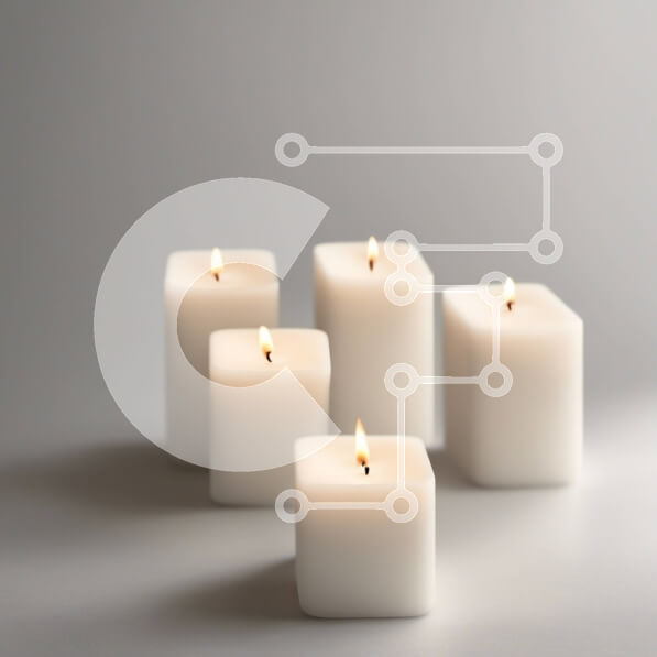 Intra Συλλεκτικό Ξύλινο Παζλ Plywood  4mm - Λευκά κεριά σε γκρίζα επιφάνεια Σε Ξύλινο Κουτί - Διαστάσεις Puzzle: 10x10 cm – 25 κομμάτια