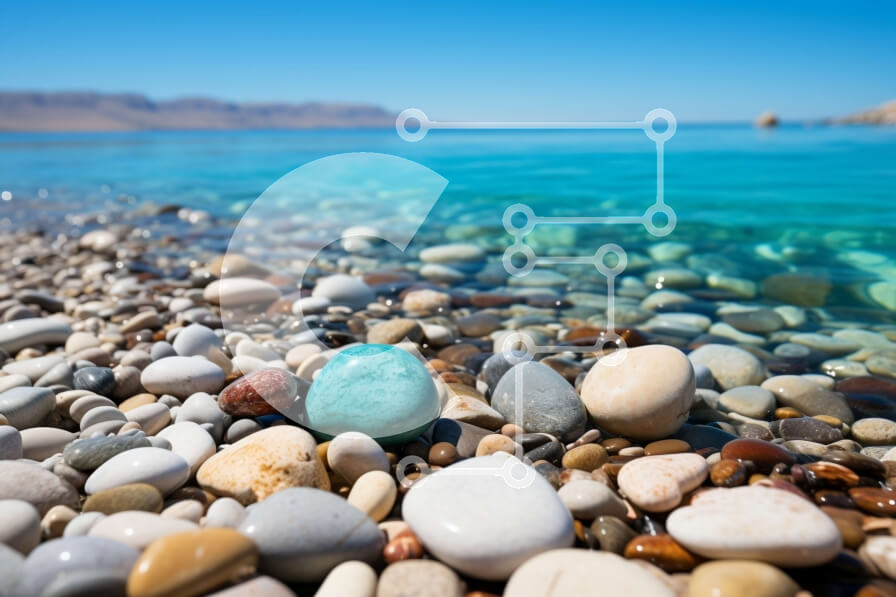 Intra Συλλεκτικό Ξύλινο Παζλ Plywood  4mm - Γραφική βραχώδης παραλία με πανέμορφα τιρκουάζ νερά και μαγευτική θέα στο βουνό Σε Ξύλινο Κουτί - Διαστάσεις Puzzle: 10x10 cm – 25 κομμάτια