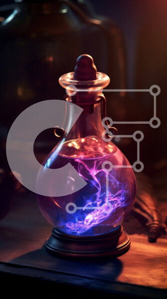 Intra Συλλεκτικό Ξύλινο Παζλ Plywood  4mm - Μωβ υγρό σε γυάλινο μπουκάλι με φελλό - Φωτογραφία Αρχείου Σε Ξύλινο Κουτί - Διαστάσεις: 10x10 cm – 25 κομμάτια