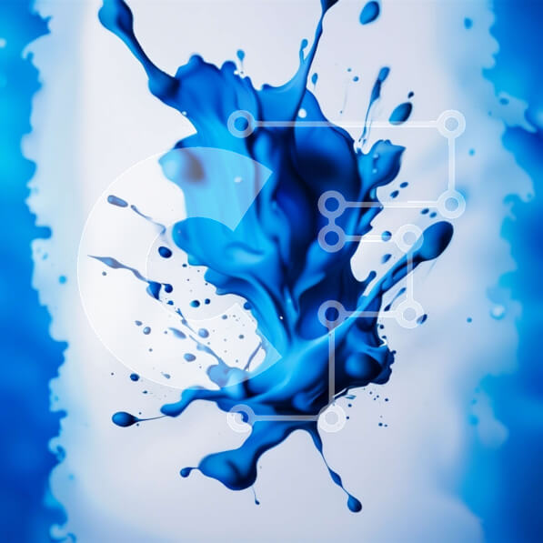 Intra Συλλεκτικό Ξύλινο Παζλ Plywood  4mm - Δυναμική και ενεργητική μπλε πιτσιλιά εικόνας χρώματος Σε Ξύλινο Κουτί - Διαστάσεις Puzzle: 10x10 cm – 25 κομμάτια