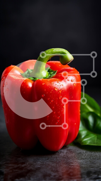 Intra Συλλεκτικό Ξύλινο Παζλ Plywood  4mm - Κόκκινη πιπεριά σε σκοτεινή επιφάνεια Σε Ξύλινο Κουτί - Διαστάσεις: 10x10 cm – 25 κομμάτια