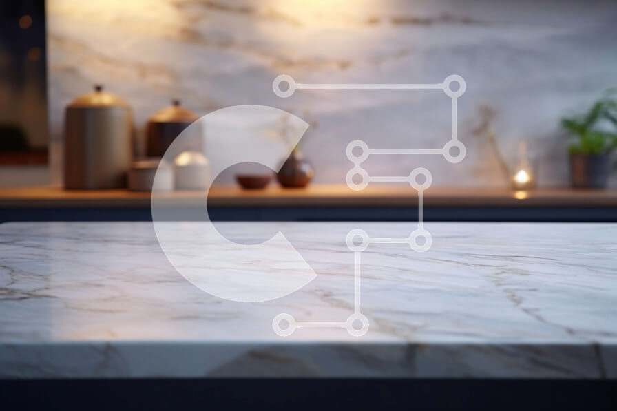 Intra Συλλεκτικό Ξύλινο Παζλ Plywood  4mm - Μαρμάρινος πάγκος κουζίνας με κεριά και φυτά Σε Ξύλινο Κουτί - Διαστάσεις Puzzle: 10x10 cm – 25 κομμάτια