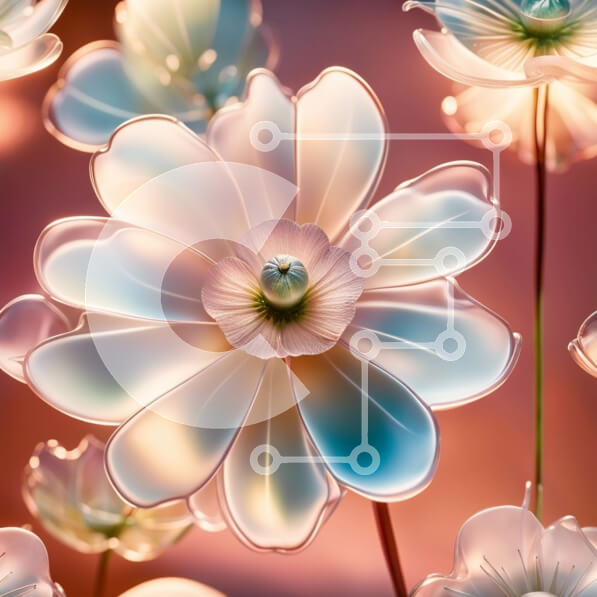 Σετ των 2 Intra Συλλεκτικό Ξύλινο Παζλ Plywood  4mm - Εκπληκτική κοντινή πλάνο λευκών λουλουδιών που μοιάζουν με γυαλί σε ένα βάζο Σε Ξύλινο Κουτί - Διαστάσεις: 10x10 cm – 25 κομμάτια