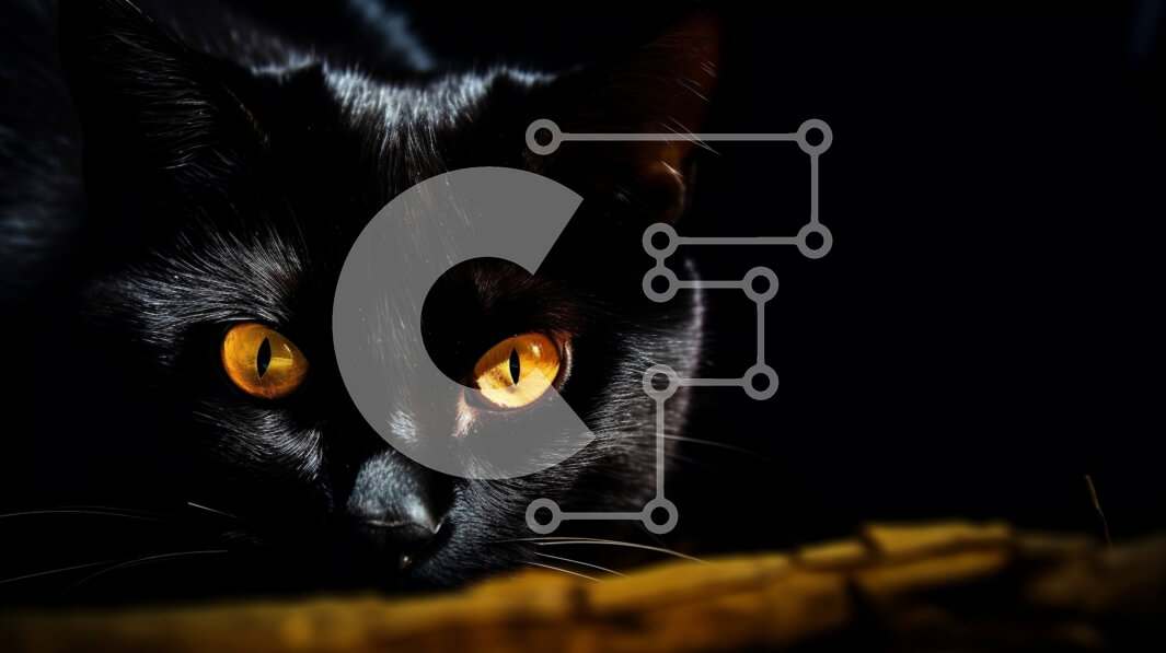 Σετ των 2 Intra Συλλεκτικό Ξύλινο Παζλ Plywood  4mm - Μαύρη γάτα με κίτρινα μάτια στο σκοτάδι Σε Ξύλινο Κουτί - Διαστάσεις: 10x10 cm – 25 κομμάτια