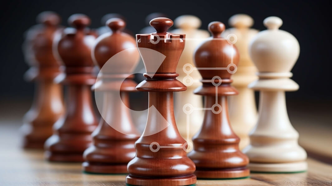 Intra Συλλεκτικό Ξύλινο Παζλ Plywood  4mm - Περίπλοκα κομμάτια σκακιού σε ξύλινη επιφάνεια Σε Ξύλινο Κουτί - Διαστάσεις Puzzle: 10x10 cm – 25 κομμάτια