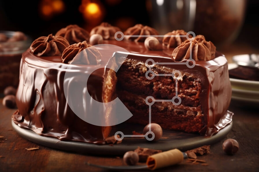 Σετ των 2 Intra Συλλεκτικό Ξύλινο Παζλ Plywood  4mm - Αφεθείτε σε αυτό το παρακμιακό κέικ σοκολάτας με πλούσιο πάγο Σε Ξύλινο Κουτί - Διαστάσεις: 10x10 cm – 25 κομμάτια