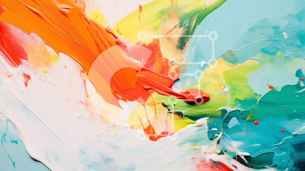 Intra Συλλεκτικό Ξύλινο Παζλ Plywood  4mm - Πολύχρωμη αφηρημένη ζωγραφική κινηματογράφηση σε πρώτο πλάνο Σε Ξύλινο Κουτί - Διαστάσεις Puzzle: 10x10 cm – 25 κομμάτια