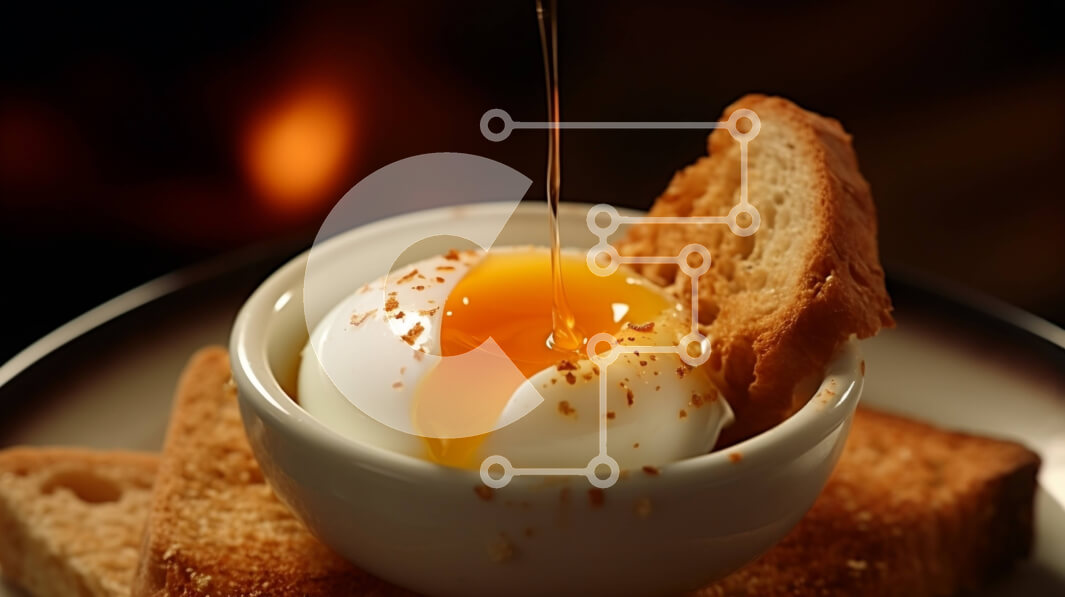 Σετ των 2 Intra Συλλεκτικό Ξύλινο Παζλ Plywood  4mm - Αυγό βραστό με ψωμί στο πλάι Σε Ξύλινο Κουτί - Διαστάσεις: 10x10 cm – 25 κομμάτια