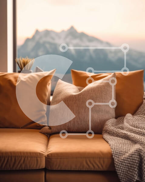 Intra Συλλεκτικό Ξύλινο Παζλ Plywood  4mm - Άνετος καφές καναπές με θέα στο βουνό Σε Ξύλινο Κουτί - Διαστάσεις Puzzle: 10x10 cm – 25 κομμάτια