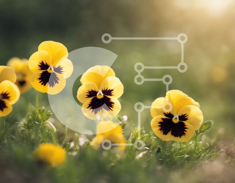 Intra Συλλεκτικό Ξύλινο Παζλ Plywood  4mm - Ομάδα κίτρινων και μαύρων λουλουδιών σε ένα χορταριασμένο χωράφι Σε Ξύλινο Κουτί - Διαστάσεις: 10x10 cm – 25 κομμάτια