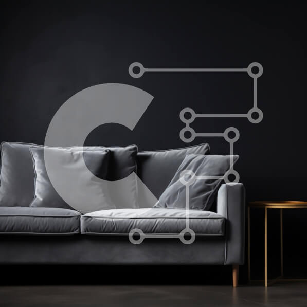 Intra Συλλεκτικό Ξύλινο Παζλ Plywood  4mm - Γκρι καναπές με μαξιλάρια και τραπέζι με λουλούδια Σε Ξύλινο Κουτί - Διαστάσεις Puzzle: 10x10 cm – 25 κομμάτια