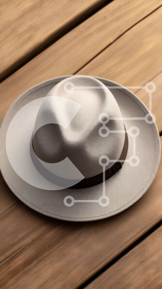 Intra Συλλεκτικό Ξύλινο Παζλ Plywood  4mm - Λευκό καπέλο σε ξύλινη επιφάνεια Σε Ξύλινο Κουτί - Διαστάσεις: 10x10 cm – 25 κομμάτια