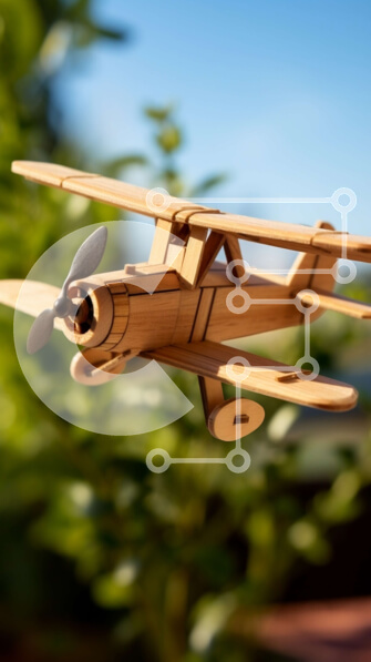 Intra Συλλεκτικό Ξύλινο Παζλ Plywood  4mm - Μοναδικό ξύλινο αεροπλάνο που κρέμεται από κλαδί δέντρου Σε Ξύλινο Κουτί - Διαστάσεις Puzzle: 10x10 cm – 25 κομμάτια