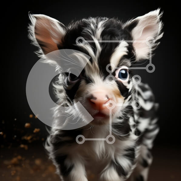 Intra Συλλεκτικό Ξύλινο Παζλ Plywood  4mm - Αξιολάτρευτο πουλάρι ζέβρας που στέκεται σε μια σκοτεινή επιφάνεια Σε Ξύλινο Κουτί - Διαστάσεις: 10x10 cm – 25 κομμάτια