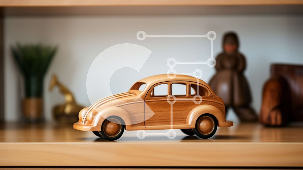 Intra Συλλεκτικό Ξύλινο Παζλ Plywood  4mm - Ξύλινο αυτοκίνητο στο ράφι Σε Ξύλινο Κουτί - Διαστάσεις: 10x10 cm – 25 κομμάτια