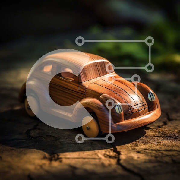 Intra Συλλεκτικό Ξύλινο Παζλ Plywood  4mm - Ξύλινο αυτοκίνητο σε χωματόδρομο - Vintage Classic Design Σε Ξύλινο Κουτί - Διαστάσεις Puzzle: 10x10 cm – 25 κομμάτια