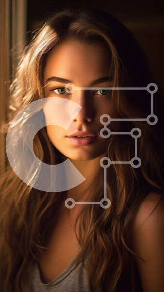 Intra Συλλεκτικό Ξύλινο Παζλ Plywood  4mm - Όμορφο πορτρέτο μιας γυναίκας με μακριά κυματιστά καστανά μαλλιά Σε Ξύλινο Κουτί - Διαστάσεις Puzzle: 10x10 cm – 25 κομμάτια