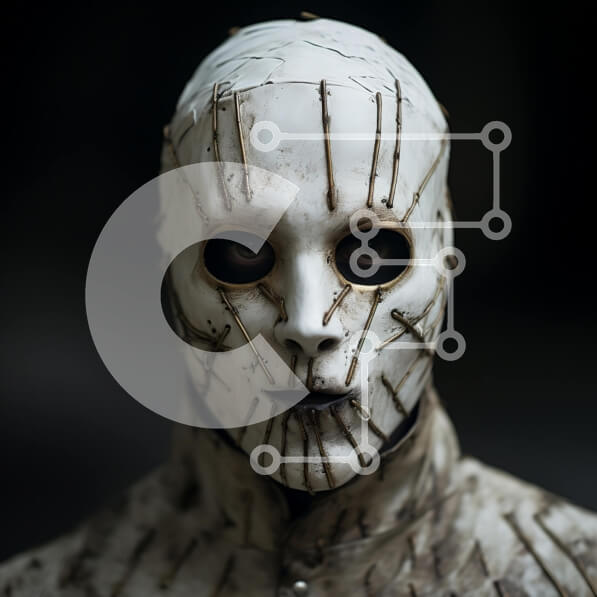 Intra Συλλεκτικό Ξύλινο Παζλ Plywood  4mm - Περίπλοκη σκαλιστή λευκή μάσκα Σε Ξύλινο Κουτί - Διαστάσεις Puzzle: 10x10 cm – 25 κομμάτια