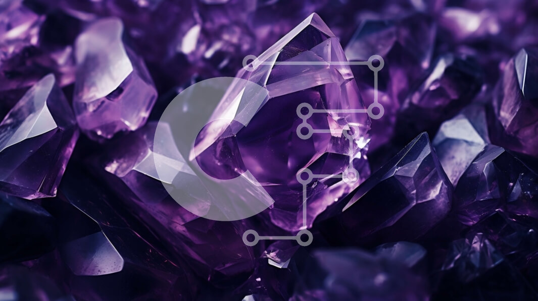 Intra Συλλεκτικό Ξύλινο Παζλ Plywood  4mm - Μυστηριώδεις μωβ κρύσταλλοι σε οδοντωτό σχηματισμό Σε Ξύλινο Κουτί - Διαστάσεις Puzzle: 10x10 cm – 25 κομμάτια