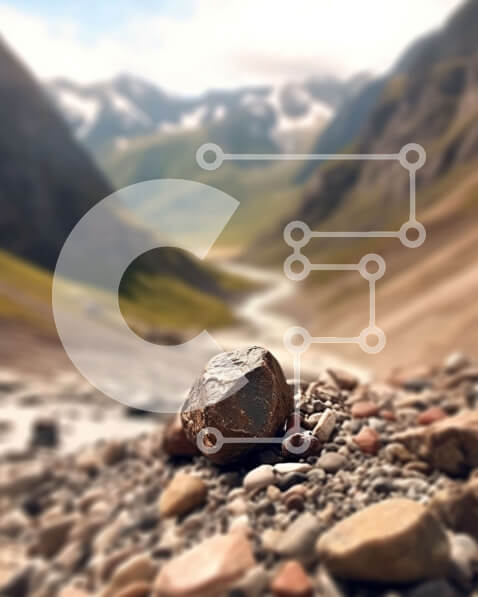 Σετ των 2 Intra Συλλεκτικό Ξύλινο Παζλ Plywood  4mm - Όμορφη εικόνα του τοπίου του βραχώδους βουνού με τον ποταμό Σε Ξύλινο Κουτί - Διαστάσεις: 10x10 cm – 25 κομμάτια