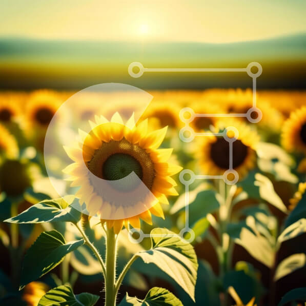 Intra Συλλεκτικό Ξύλινο Παζλ Plywood  4mm - Όμορφο τοπίο ηλιοβασιλέματος με ηλιοτρόπια Σε Ξύλινο Κουτί - Διαστάσεις: 10x10 cm – 25 κομμάτια